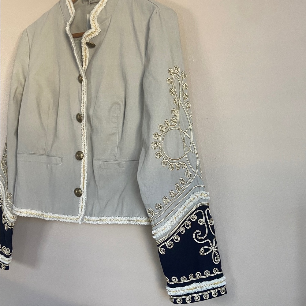 Boden Greenwich Military Embroidered Jacket Size 4 - Picture 4 of 12